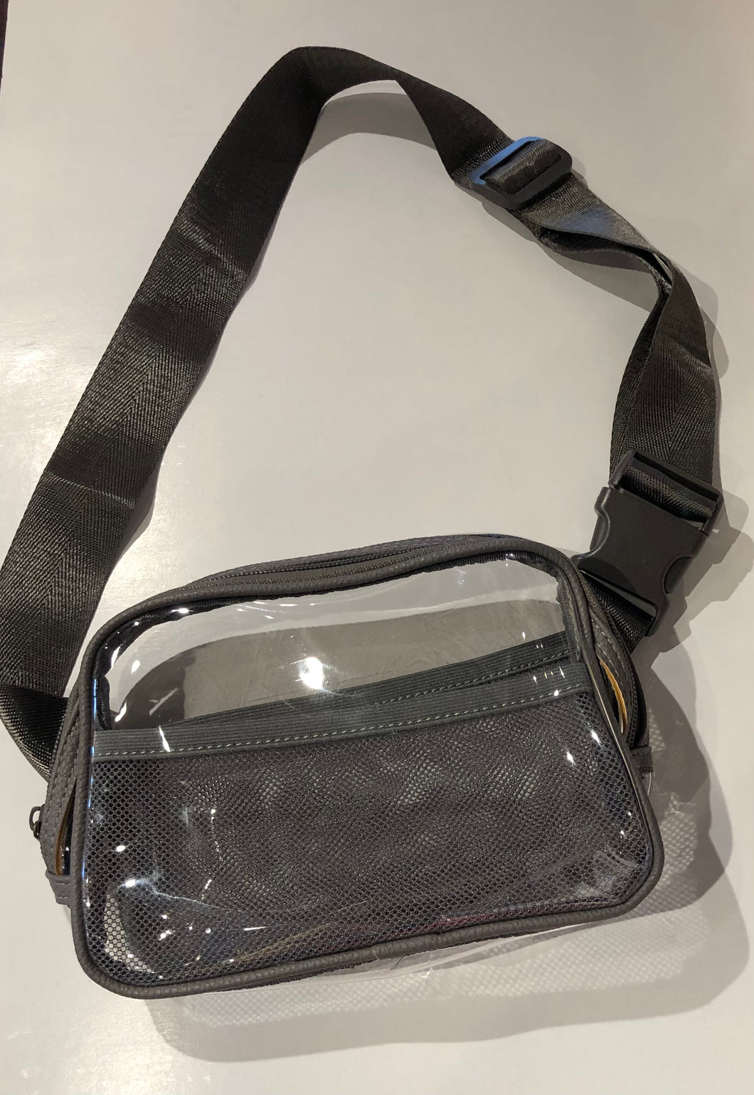 Stadium Clear bag with Gold Trim and Guitar Strap