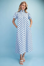 Load image into Gallery viewer, Glenda Patterned Dress with puff Sleeves

