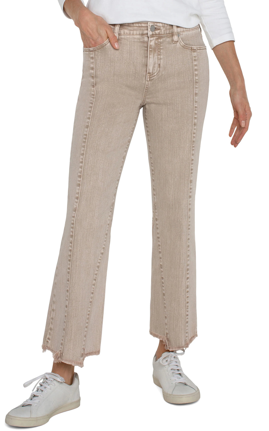 Hannah Biscuit Tan with Uneven hem Jean