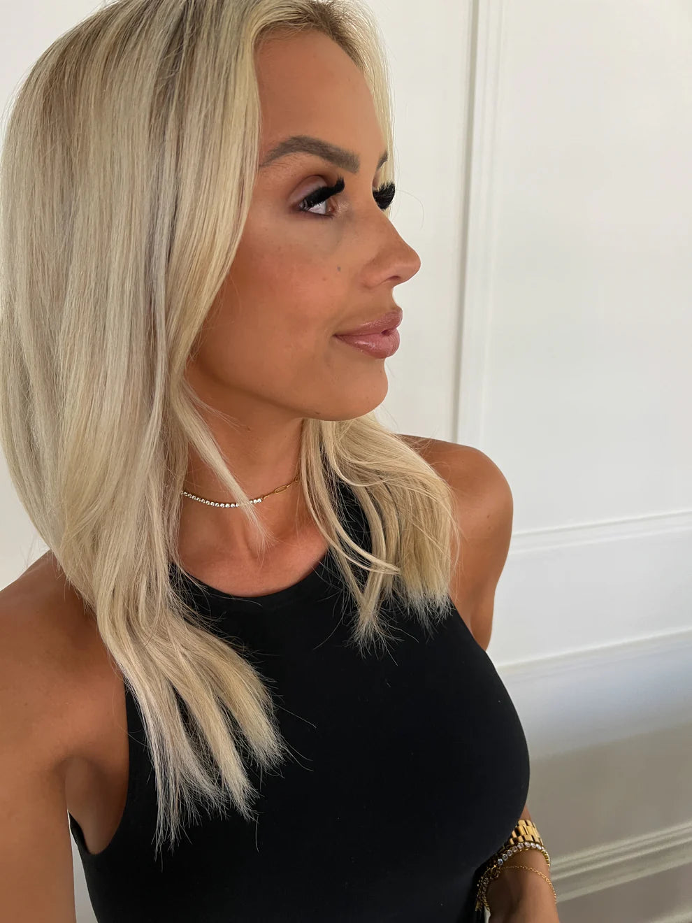 Hazel Diamond Tennis and Chain Necklace