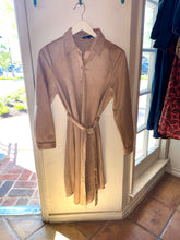 Load image into Gallery viewer, Kimberley Light Taupe Faux Suede Button down shirt Dress
