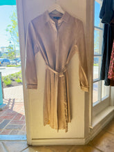 Load image into Gallery viewer, Kimberley Light Taupe Faux Suede Button down shirt Dress
