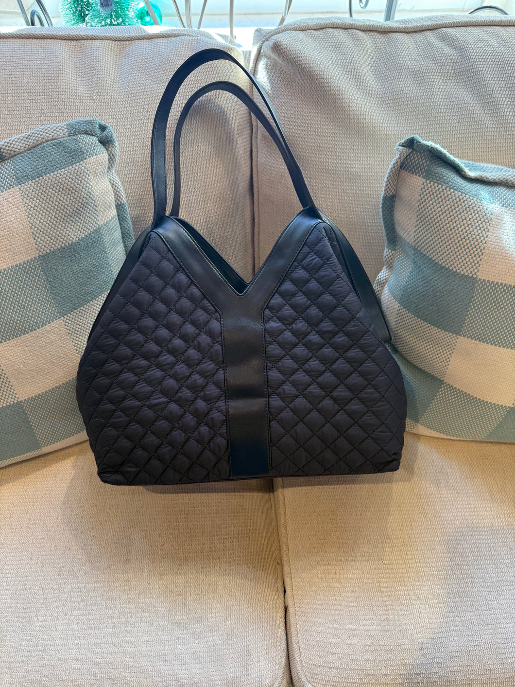 Tinsley Black Quilted Tote