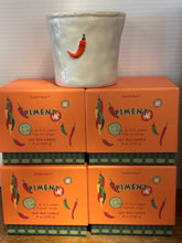 Load image into Gallery viewer, Bistro white ceramic candles with assorted embossed fruits and vegetables
