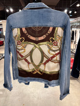 Load image into Gallery viewer, Bradley Denim Lightweight Jacket with Scarf Back design

