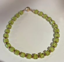 Load image into Gallery viewer, Malon Square Beaded Necklace with Gold balls
