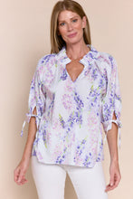 Load image into Gallery viewer, Eloise One Size Top with Ruffle Neck and 3/4 Sleeves
