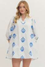 Load image into Gallery viewer, Jenny  Embroidered 3/4 Sleeve Swing Dress in 3 Colors
