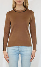 Load image into Gallery viewer, Mahogany Brown and Black Color Block Sweater
