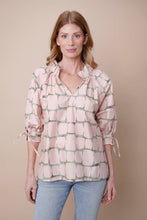 Load image into Gallery viewer, Eloise One Size Top with Ruffle Neck and 3/4 Sleeves
