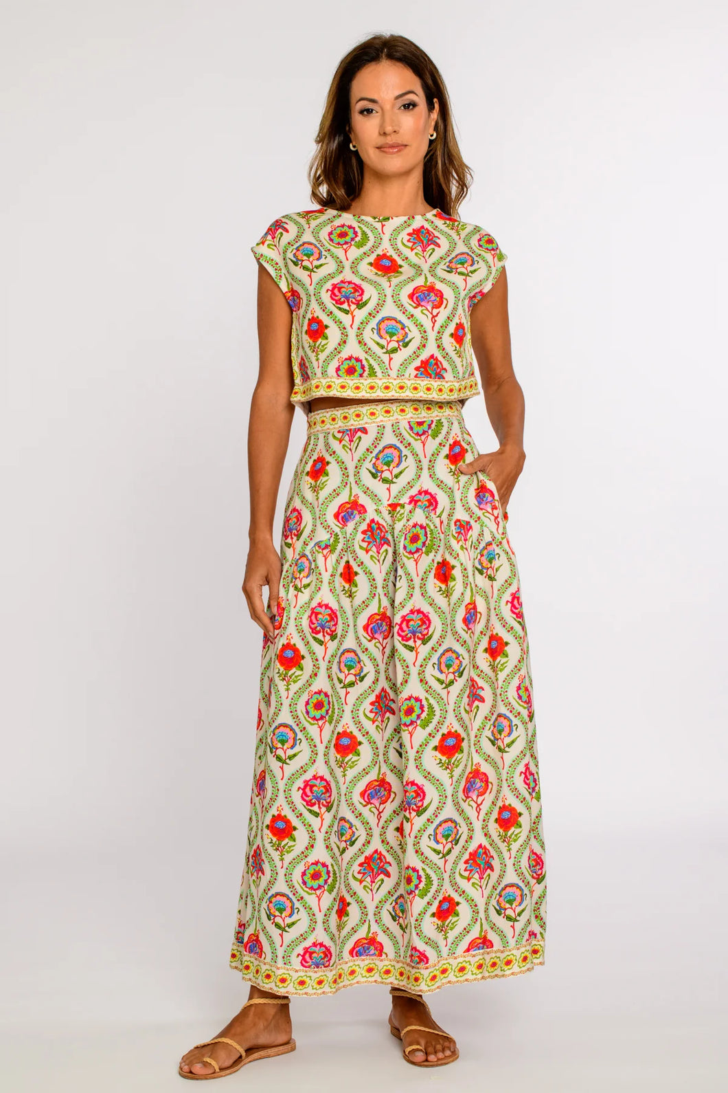 Phoebe teardrop floral skirt