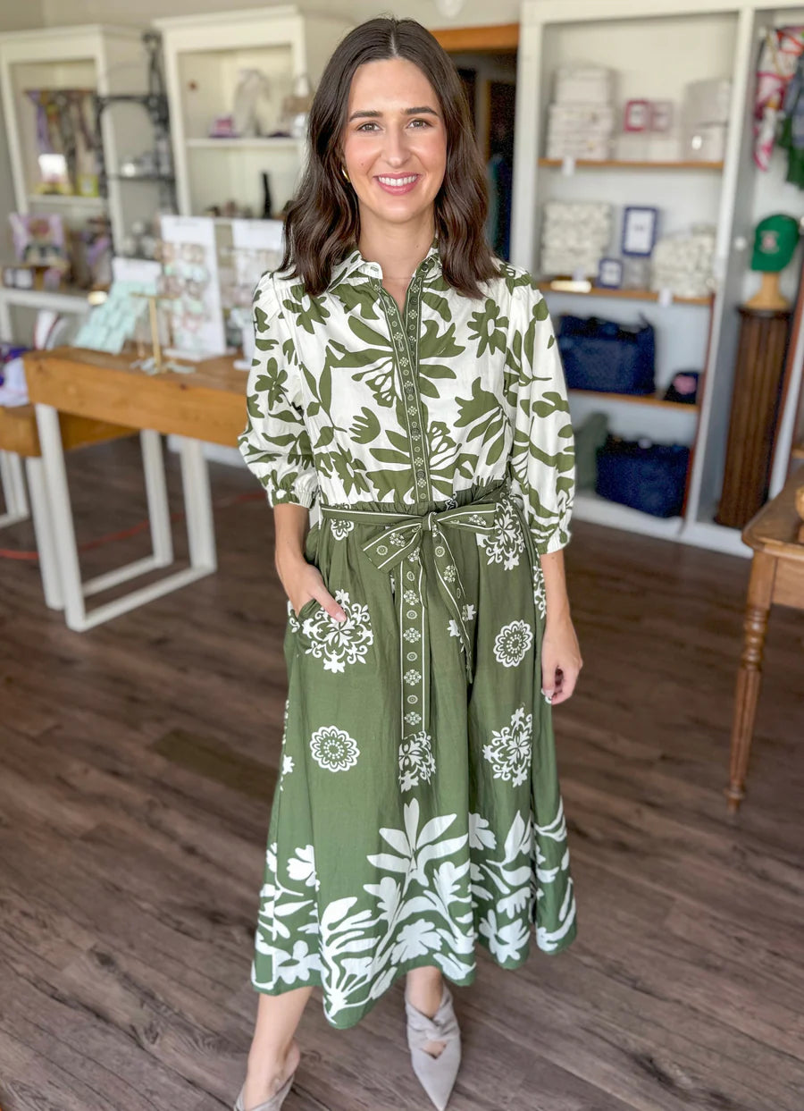 Remi Foliage Pattern Dress