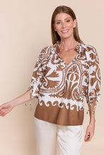 Load image into Gallery viewer, Eloise One Size Top with Ruffle Neck and 3/4 Sleeves
