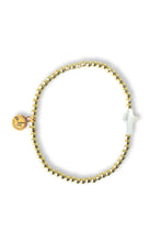 Load image into Gallery viewer, Stephanie Gold beaded Bracelet with MOP Pearl Cross
