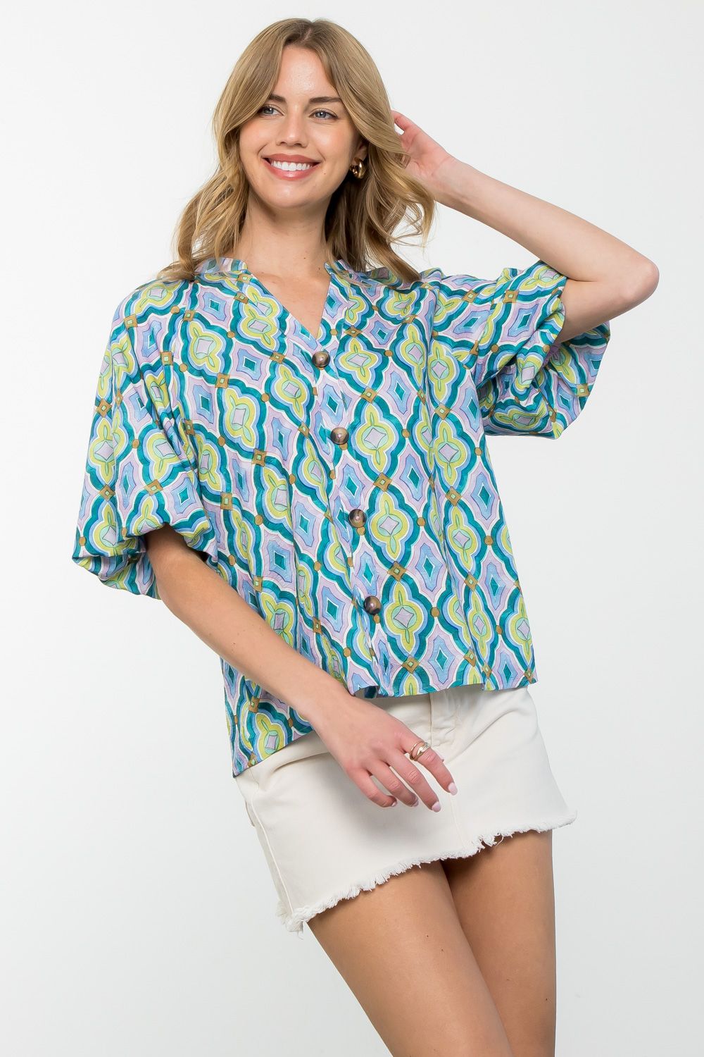 Verde Puff Sleeve Top