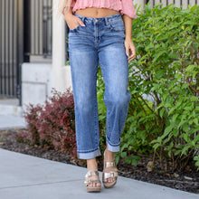 Load image into Gallery viewer, Willow Mid Rise Boyfriend Barrel-ish Jeans in Dark Wash
