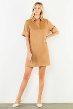 Load image into Gallery viewer, Amelia Solid Suede Dress With White Trim
