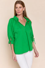 Load image into Gallery viewer, Eloise One Size Top with Ruffle Neck and Tie 3/4 Sleeves
