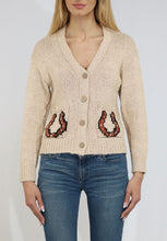 Load image into Gallery viewer, Horseshoe V Neck Cardigan W/ Front Pockets
