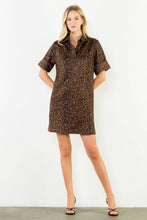 Load image into Gallery viewer, Bettie Suede Leopard Print Dress With Collar Detail
