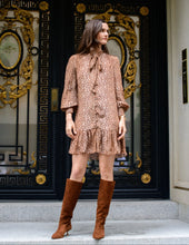 Load image into Gallery viewer, Brit Bow Dress in Leopard Print
