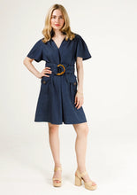 Load image into Gallery viewer, Brooke Navy Tencel Belted Dress
