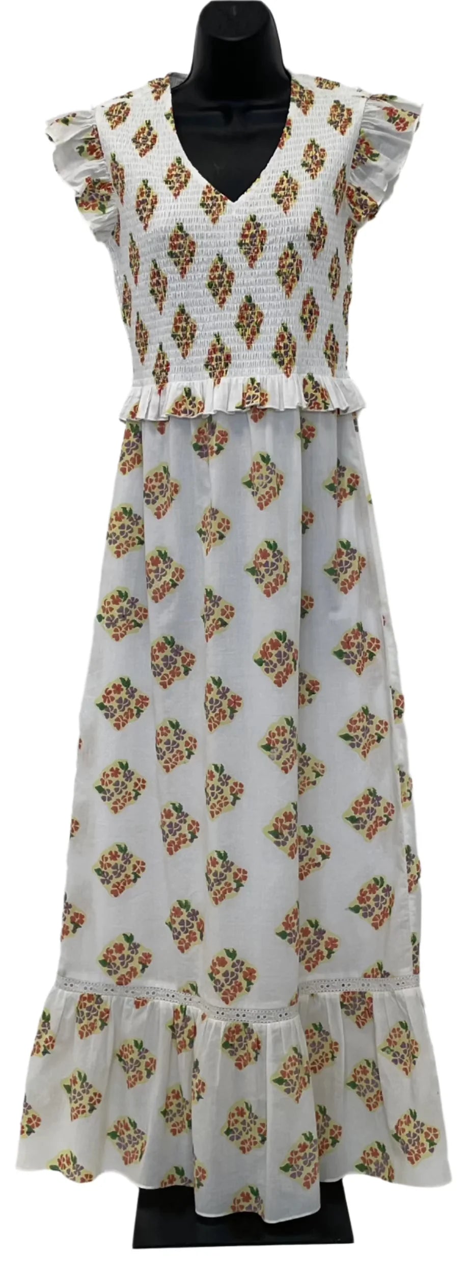 Blakely Cabana Capri White Floral Midi Dress