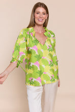 Load image into Gallery viewer, Eloise One Size Top with Ruffle Neck and 3/4 Sleeves
