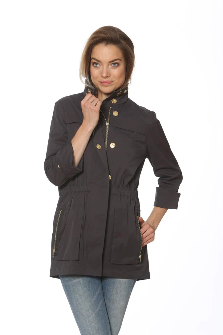 Ciao Milano Anna Waterproof Jacket (Tess Style) Charcoal