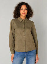 Load image into Gallery viewer, Clemence faux Suede Button Down Top
