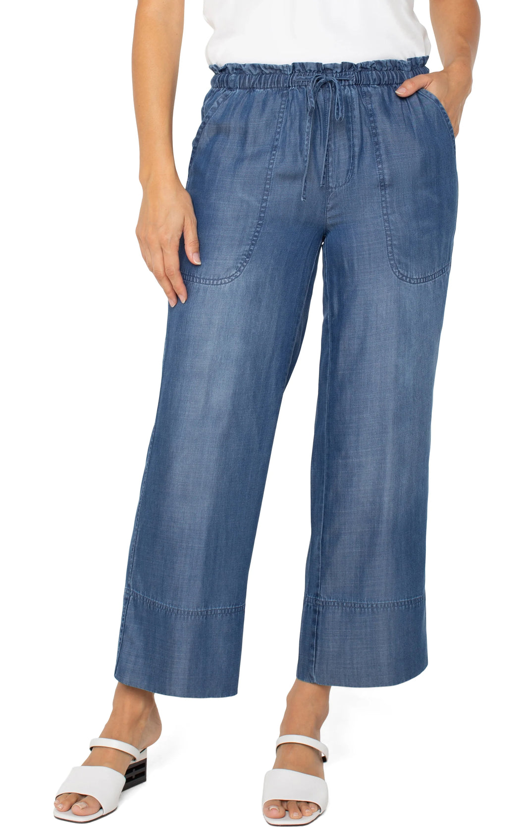 Crenshaw Pull on Tie Waist Denim Pant