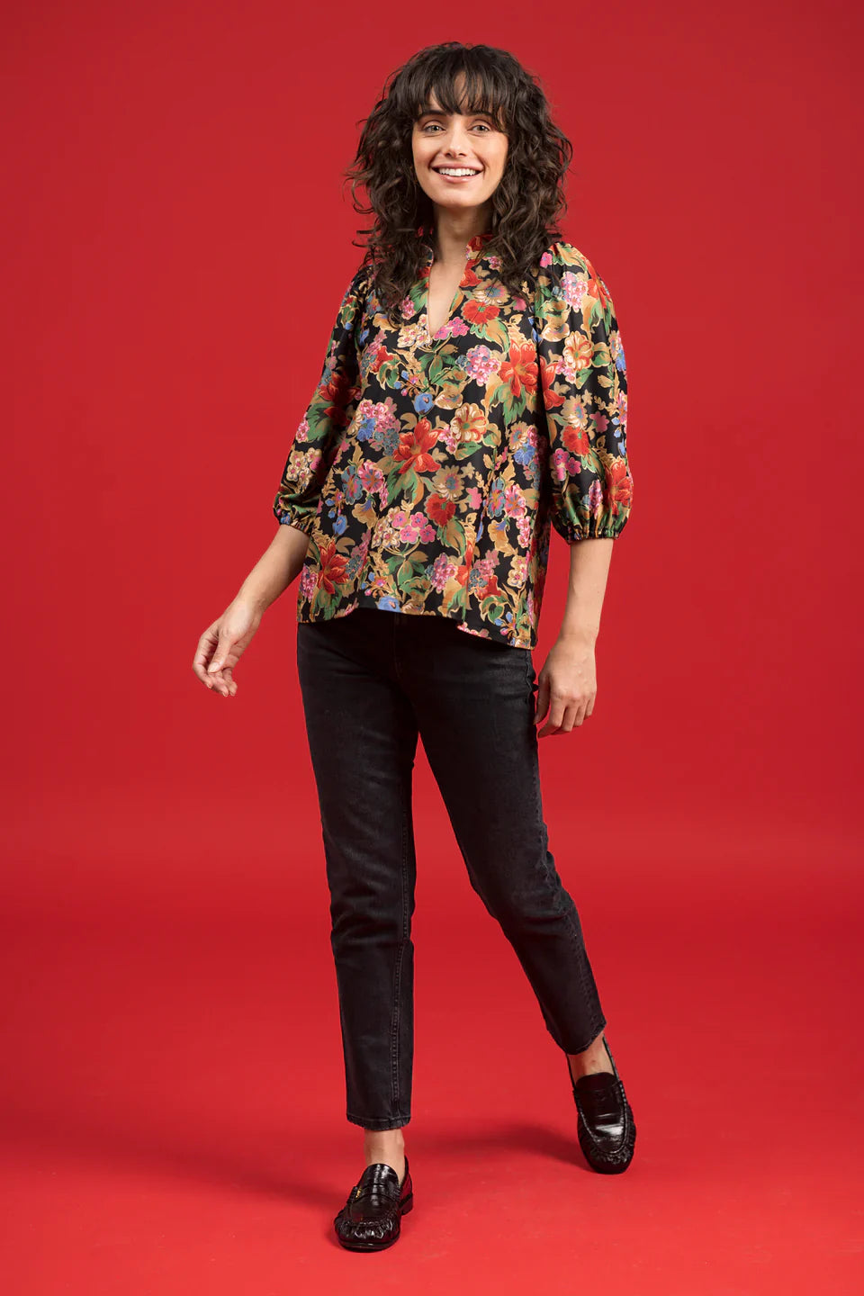 Eliza Midnight Petals Top