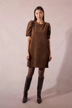 Load image into Gallery viewer, Juliet light Corduroy Dress with Puff Sleeves
