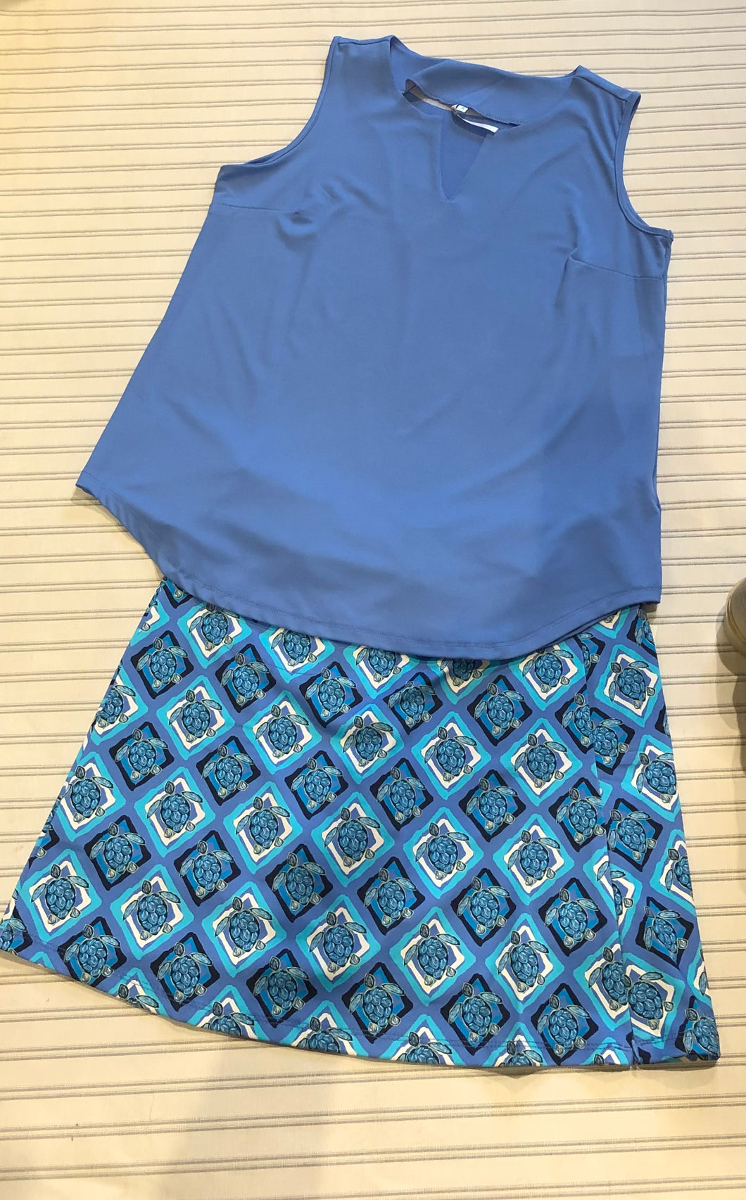 Turtle Blue and Aqua Zip Side Skort 3148P