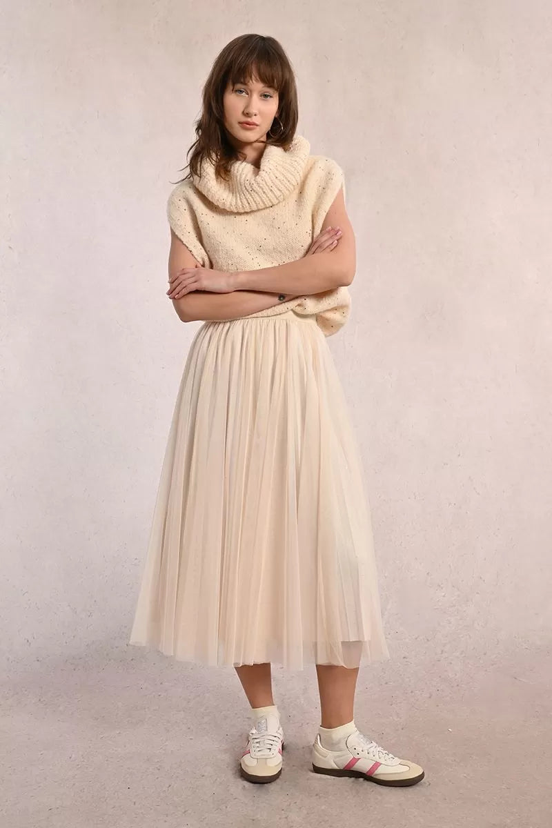 Juliana Cream Sparkle Long Skirt