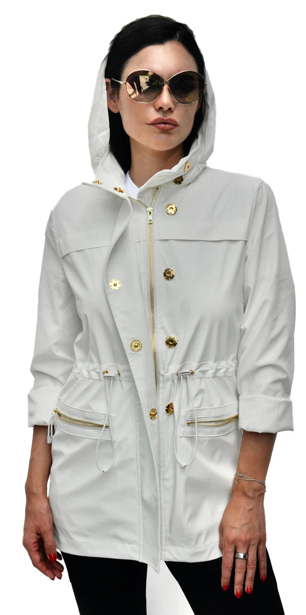 Kasia Antique White Waterproof Jacket