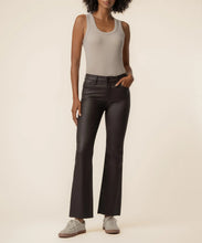 Load image into Gallery viewer, Kelsey Coated High Rise Ankle Flare in Chocolate
