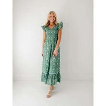 Load image into Gallery viewer, Blakely Lotus Garden Midi Dress
