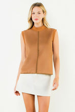 Load image into Gallery viewer, Macie Sleeveless Suede Top in Cream or Camel
