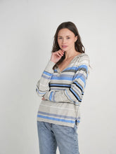 Load image into Gallery viewer, Marley Striped Blue Sweater
