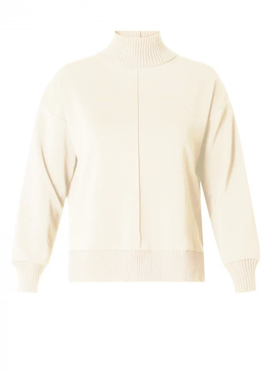 Nele Ecru Turtle Neck Sweatshirt