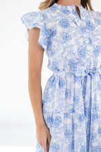 Load image into Gallery viewer, Palmer Button Down Ruffle Sleeve Midi Dress
