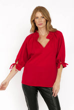 Load image into Gallery viewer, Eloise One Size Top with Ruffle Neck and 3/4 Sleeves
