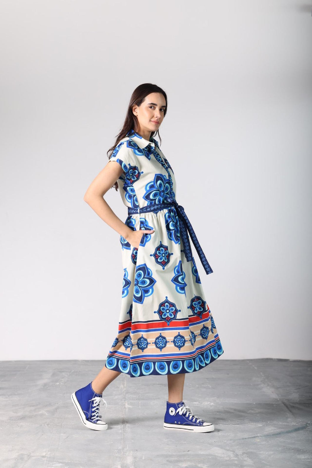 Rylie Geometric Florals Dress