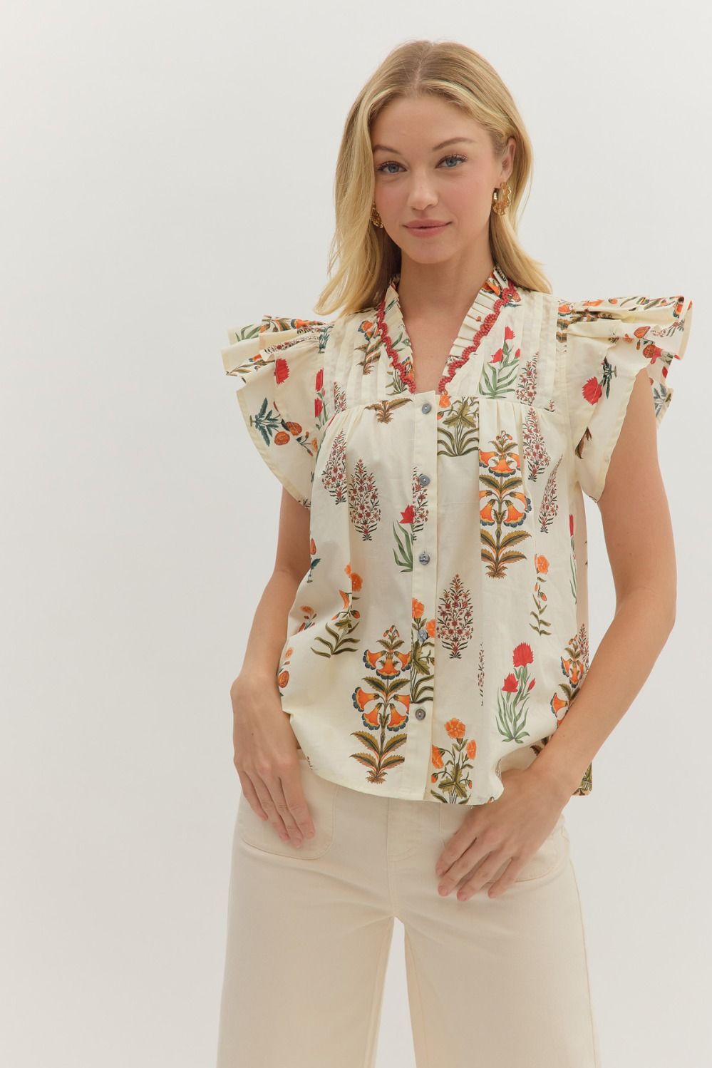 Roberta Ruffle Sleeve top