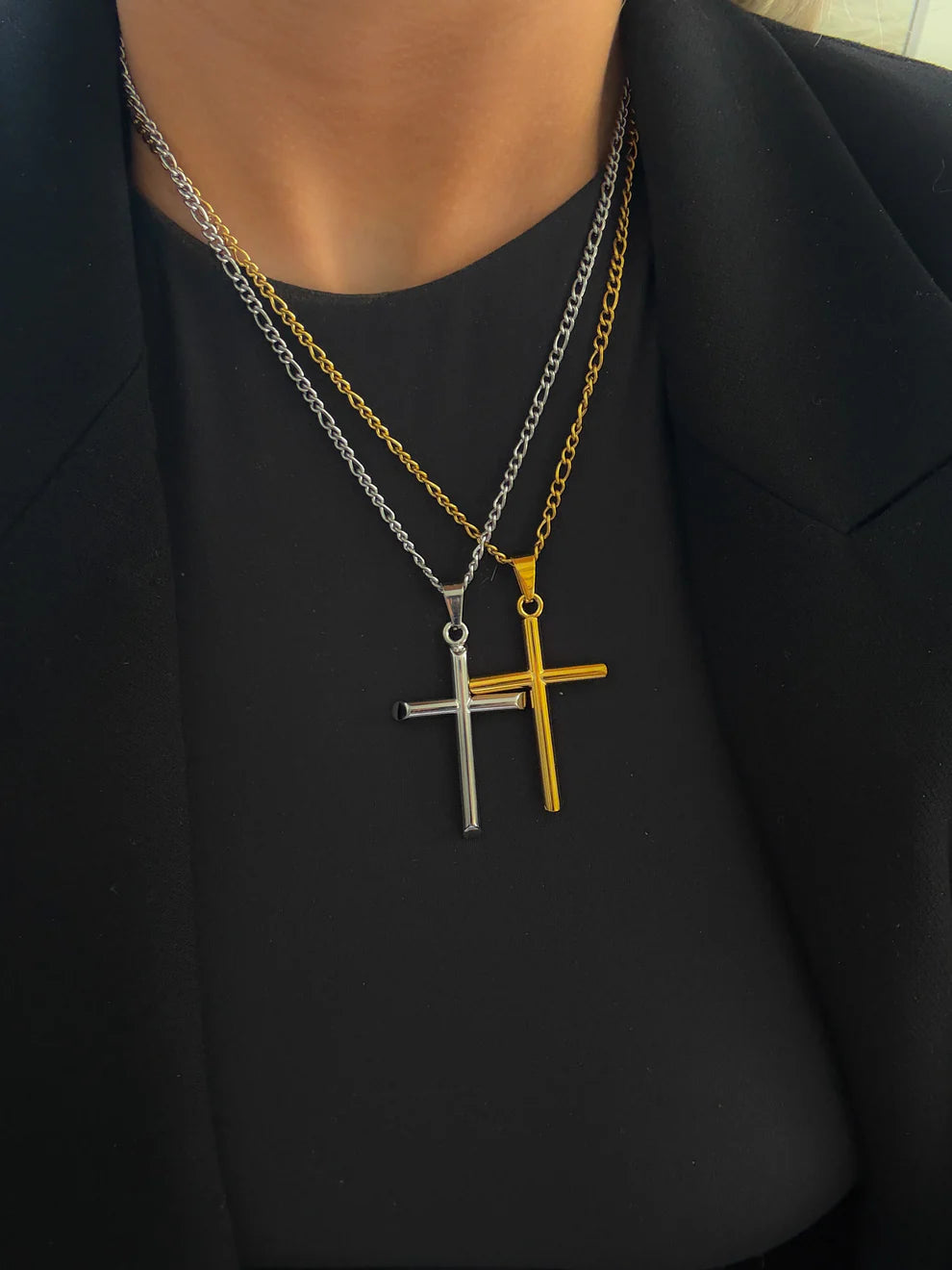 Ruth Large Gold Cross Necklace