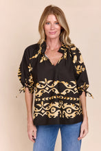 Load image into Gallery viewer, Eloise One Size Top with Ruffle Neck and 3/4 Sleeves
