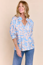 Load image into Gallery viewer, Eloise One Size Top with Ruffle Neck and 3/4 Sleeves
