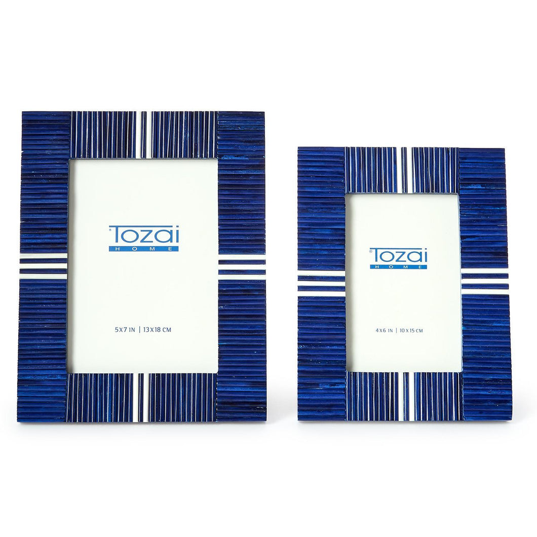 Stacks and Stripes Navy with White Accent Photo Frame