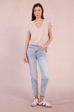 Load image into Gallery viewer, Finley V Neck Short Sleeve Shimmer knit Tee
